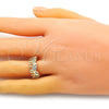 Anillo Multi Piedra 01.284.0069.08 Oro Laminado, Diseño de Elefante, con Blanca Micro Pave, Pulido, Tono Dorado (Size 8)