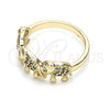 Anillo Multi Piedra 01.284.0069.09 Oro Laminado, Diseño de Elefante, con Blanca Micro Pave, Pulido, Tono Dorado (Size 9)