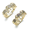 Anillo Multi Piedra 01.284.0069.09 Oro Laminado, Diseño de Elefante, con Blanca Micro Pave, Pulido, Tono Dorado (Size 9)