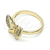Anillo Multi Piedra 01.284.0070.08 Oro Laminado, Diseño de Mariposa, con Blanca Micro Pave, Pulido, Tono Dorado (Size 8)