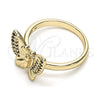Anillo Multi Piedra 01.284.0070.1.07 Oro Laminado, Diseño de Mariposa, con Micro Pave Multicolor, Pulido, Tono Dorado (Tamaño 7)