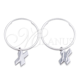 Argolla Pequeña 02.401.0011.25 Plata Rodinada, Diseño de Cruz, Pulido, Tono Plateado