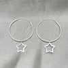 Argolla Pequeña 02.401.0012.25 Plata Rodinada, Diseño de Estrella, Pulido, Tono Plateado