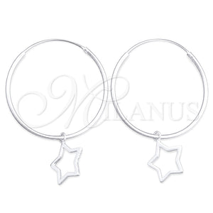 Argolla Pequeña 02.401.0012.25 Plata Rodinada, Diseño de Estrella, Pulido, Tono Plateado
