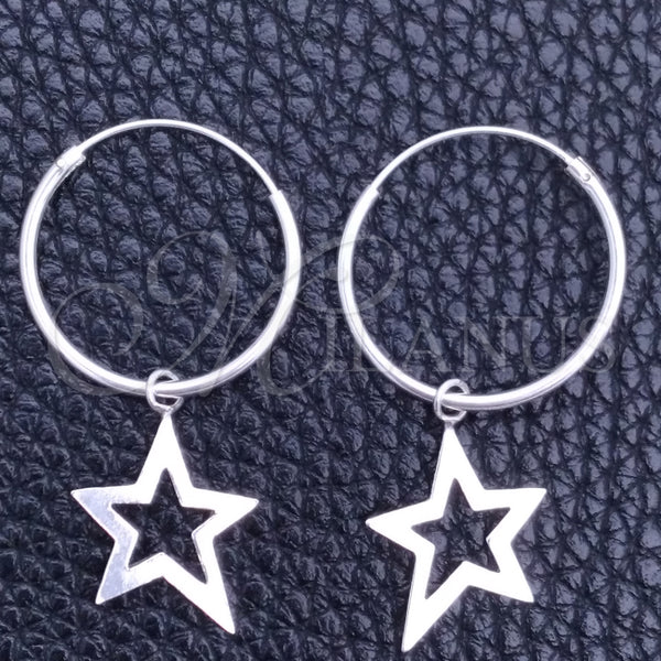 Argolla Pequeña 02.401.0013.20 Plata Rodinada, Diseño de Estrella, Pulido, Tono Plateado