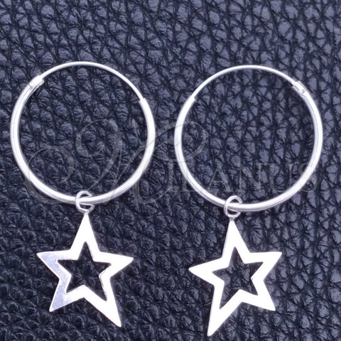 Argolla Pequeña 02.401.0013.20 Plata Rodinada, Diseño de Estrella, Pulido, Tono Plateado
