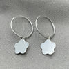 Argolla Pequeña 02.401.0015.15 Plata Rodinada, Diseño de Flor, Pulido, Tono Plateado