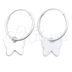 Argolla Pequeña 02.401.0016.15 Plata Rodinada, Diseño de Mariposa, Pulido, Tono Plateado