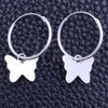 Argolla Pequeña 02.401.0016.15 Plata Rodinada, Diseño de Mariposa, Pulido, Tono Plateado