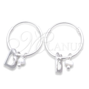 Argolla Pequeña 02.401.0018.15 Plata Rodinada, Diseño de Corazón, con Perla Marfil, Pulido, Tono Plateado