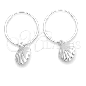 Argolla Pequeña 02.401.0020.15 Plata Rodinada, Diseño de Concha, Pulido, Tono Plateado