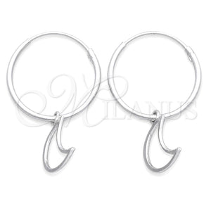 Argolla Pequeña 02.401.0023.15 Plata Rodinada, Diseño de Luna, Pulido, Tono Plateado