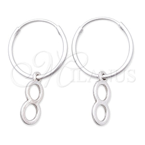 Argolla Pequeña 02.401.0024.15 Plata Rodinada, Diseño de Infinito, Pulido, Tono Plateado