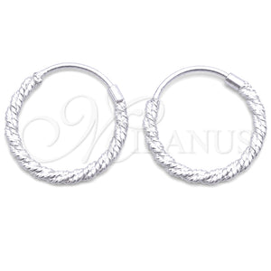Argolla Pequeña 02.401.0027.12 Plata Rodinada, Diseño de Torcido, Diamantado, Tono Plateado