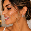Argolla Pequeña 02.401.0031.15 Plata Rodinada, Diseño de Ojo Griego y Estrella, con Opal Aqua Azul, Pulido, Tono Plateado