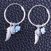 Argolla Pequeña 02.401.0036.15 Plata Rodinada, Diseño de Ojo Griego y Flor, con Cristal Aqua Azul, Pulido, Tono Plateado