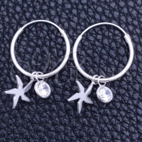 Argolla Pequeña 02.401.0042.15 Plata Rodinada, Diseño de Flor, con Zirconia Cubica Blanca, Pulido, Tono Plateado