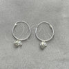 Argolla Pequeña 02.401.0044.15 Plata Rodinada, Diseño de Bola, con Zirconia Cubica Blanca, Pulido, Tono Plateado