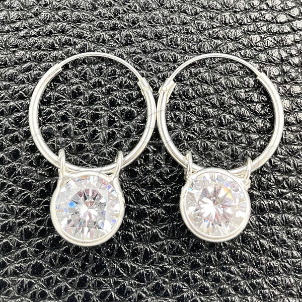 Argolla Pequeña 02.401.0045.15 Plata Rodinada, con Zirconia Cubica Blanca, Pulido, Tono Plateado