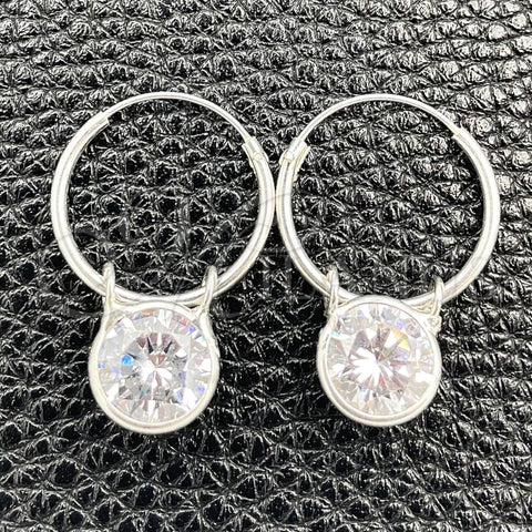 Argolla Pequeña 02.401.0045.15 Plata Rodinada, con Zirconia Cubica Blanca, Pulido, Tono Plateado