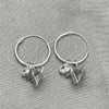Argolla Pequeña 02.401.0050.15 Plata Rodinada, Diseño de Cruz y Estrella, con Zirconia Cubica Blanca, Pulido, Tono Plateado