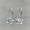 Argolla Pequeña 02.401.0051.15 Plata Rodinada, Diseño de Estrella, con Zirconia Cubica Blanca, Pulido, Tono Plateado