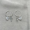 Argolla Pequeña 02.401.0052.15 Plata Rodinada, Diseño de Cruz, con Zirconia Cubica Blanca, Pulido, Tono Plateado