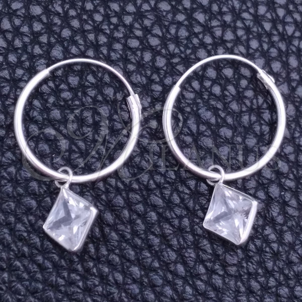 Argolla Pequeña 02.401.0053.15 Plata Rodinada, con Zirconia Cubica Blanca, Pulido, Tono Plateado