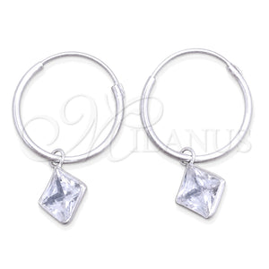 Argolla Pequeña 02.401.0053.15 Plata Rodinada, con Zirconia Cubica Blanca, Pulido, Tono Plateado