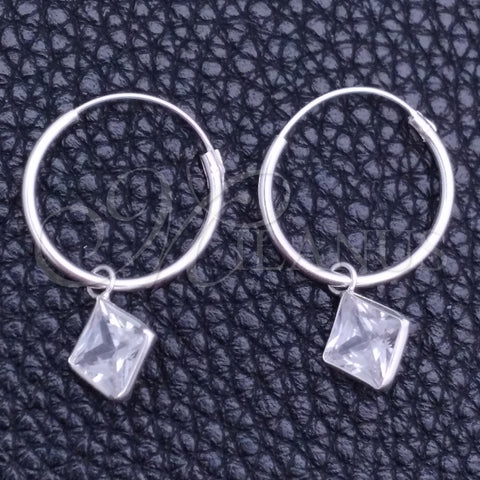 Argolla Pequeña 02.401.0053.15 Plata Rodinada, con Zirconia Cubica Blanca, Pulido, Tono Plateado