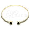 Aro Individual 07.193.0017.4 Oro Laminado, con Negro Zirconia Cubica and Blanca Cristal, Pulido, Tono Dorado (02 MM Thickness, One size fits all)