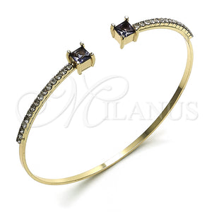 Aro Individual 07.193.0017.5 Oro Laminado, con Amatista Zirconia Cubica and Blanca Cristal, Pulido, Tono Dorado (02 MM Thickness, One size fits all)
