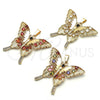 Dije Elegante 05.284.0001 Oro Laminado, Diseño de Mariposa, con Blanca and Negro Zirconia Cubica, Pulido, Tono Dorado
