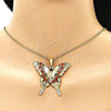 Dije Elegante 05.284.0001.1 Oro Laminado, Diseño de Mariposa, con Granate and Negro Zirconia Cubica, Pulido, Tono Dorado