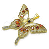 Dije Elegante 05.284.0001.1 Oro Laminado, Diseño de Mariposa, con Granate and Negro Zirconia Cubica, Pulido, Tono Dorado