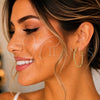 Arete Dormilona 02.210.0744 Oro Laminado, con Blanca Micro Pave, Pulido, Tono Dorado