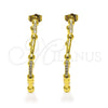 Arete Dormilona 02.210.0744 Oro Laminado, con Blanca Micro Pave, Pulido, Tono Dorado