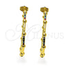 Arete Dormilona 02.210.0744.1 Oro Laminado, con Multicolor Micro Pave, Pulido, Tono Dorado