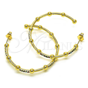 Arete Dormilona 02.210.0744.1 Oro Laminado, con Multicolor Micro Pave, Pulido, Tono Dorado