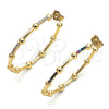 Arete Dormilona 02.210.0744.1 Oro Laminado, con Multicolor Micro Pave, Pulido, Tono Dorado