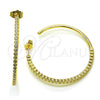 Arete Dormilona 02.210.0745 Oro Laminado, con Blanca Zirconia Cubica, Pulido, Tono Dorado