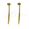 Arete Dormilona 02.210.0745.1 Oro Laminado, con Multicolor Zirconia Cubica, Pulido, Tono Dorado
