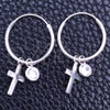 Argolla Pequeña 02.402.0012.15 Plata Rodinada, Diseño de Cruz, con Zirconia Cubica Blanca, Pulido, Tono Plateado