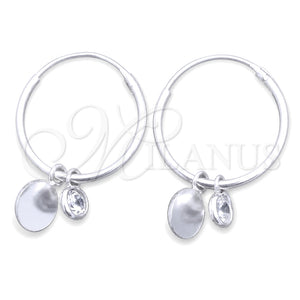 Argolla Pequeña 02.402.0013.15 Plata Rodinada, Diseño de Cruz, con Zirconia Cubica Blanca, Pulido, Tono Plateado