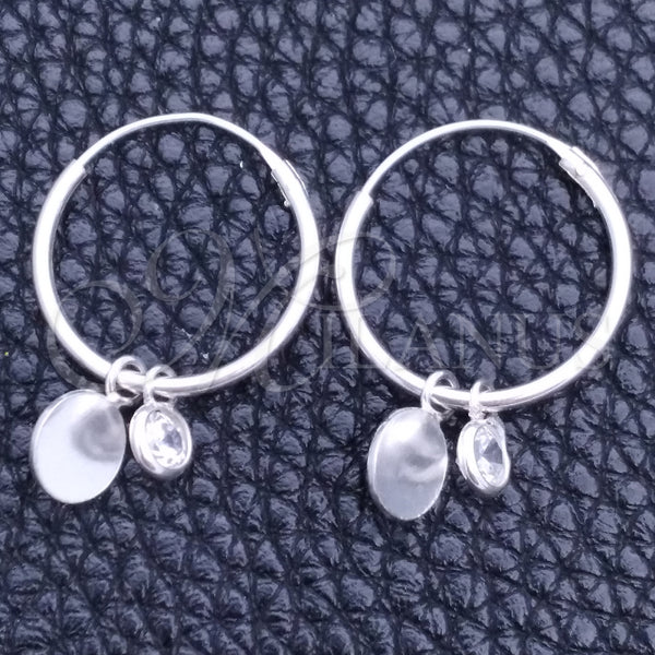 Argolla Pequeña 02.402.0013.15 Plata Rodinada, Diseño de Cruz, con Zirconia Cubica Blanca, Pulido, Tono Plateado