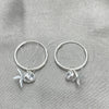 Argolla Pequeña 02.402.0014.15 Plata Rodinada, Diseño de Flor, con Zirconia Cubica Blanca, Pulido, Tono Plateado