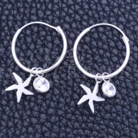 Argolla Pequeña 02.402.0014.15 Plata Rodinada, Diseño de Flor, con Zirconia Cubica Blanca, Pulido, Tono Plateado