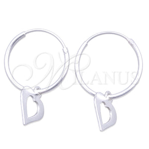 Argolla Pequeña 02.402.0018.15 Plata Rodinada, Diseño de Corazón, Pulido, Tono Plateado