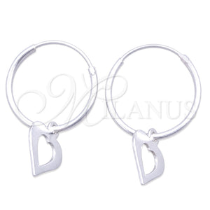 Argolla Pequeña 02.402.0018.15 Plata Rodinada, Diseño de Corazón, Pulido, Tono Plateado
