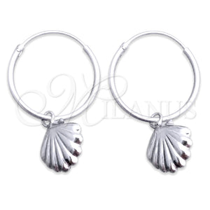 Argolla Pequeña 02.402.0019.15 Plata Rodinada, Diseño de Concha, Pulido, Tono Plateado